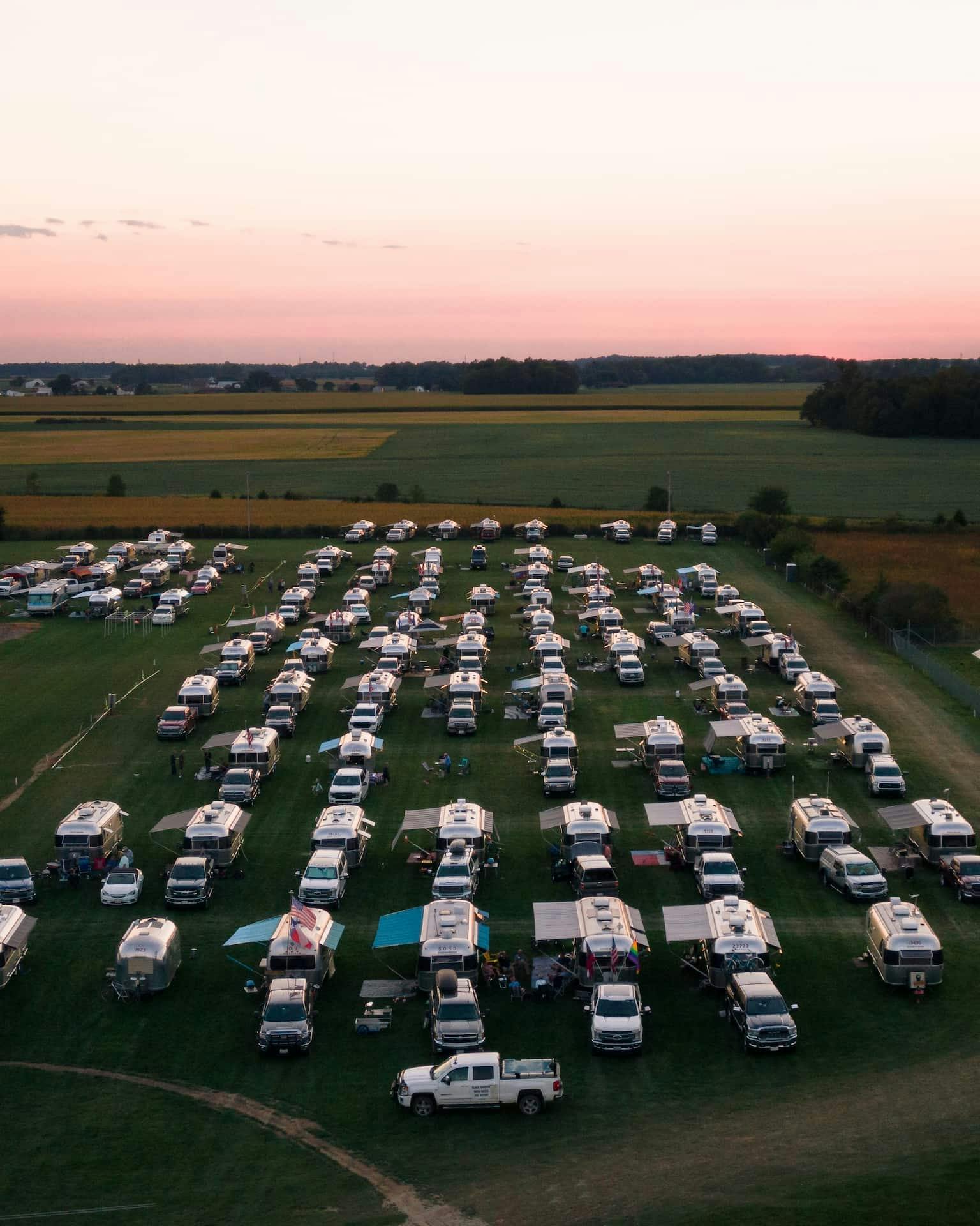 Karen Blue's Airstream at an Airstream rally.