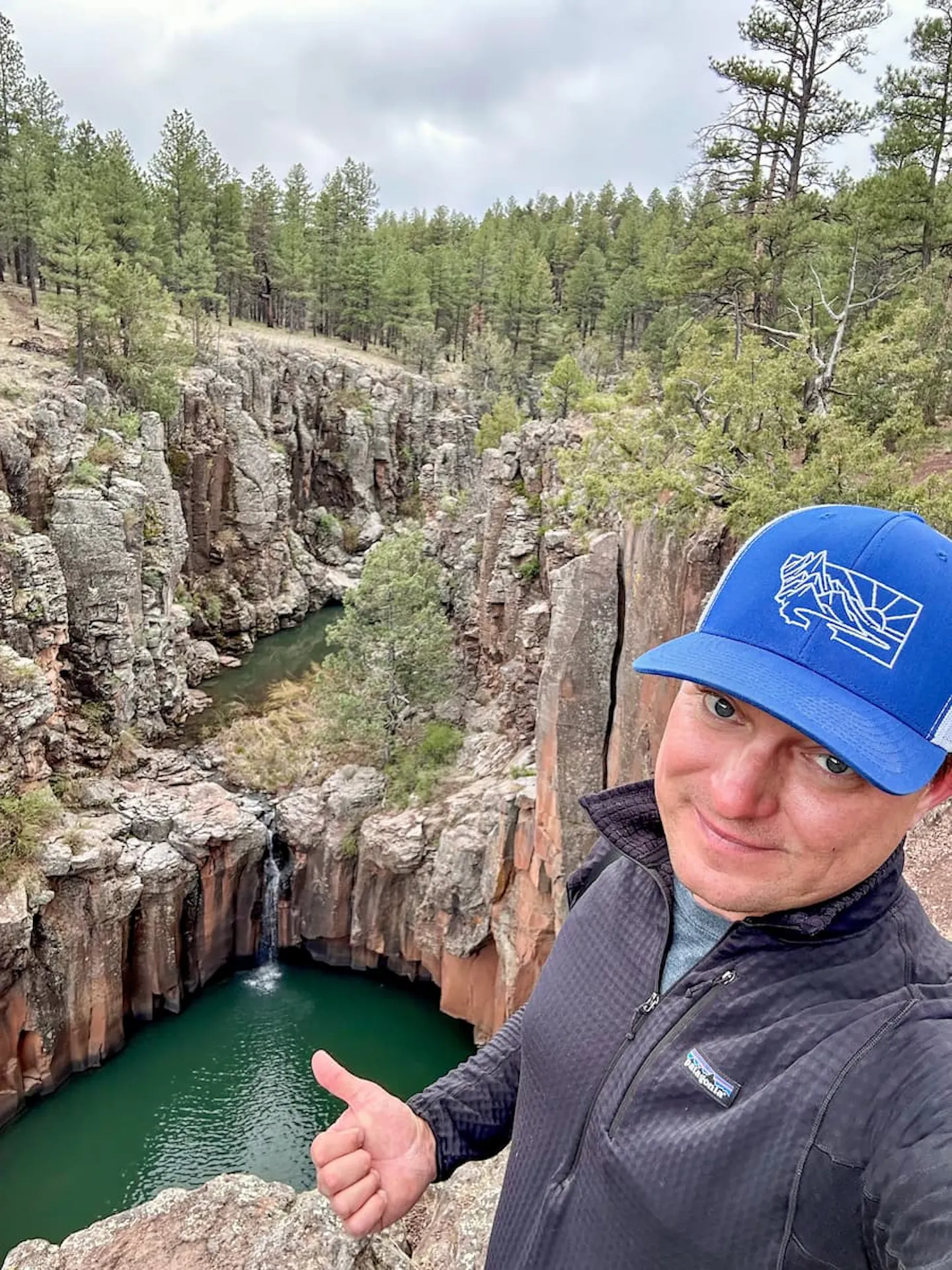 Jeff Poe at a waterfall in Kaibab National forest.