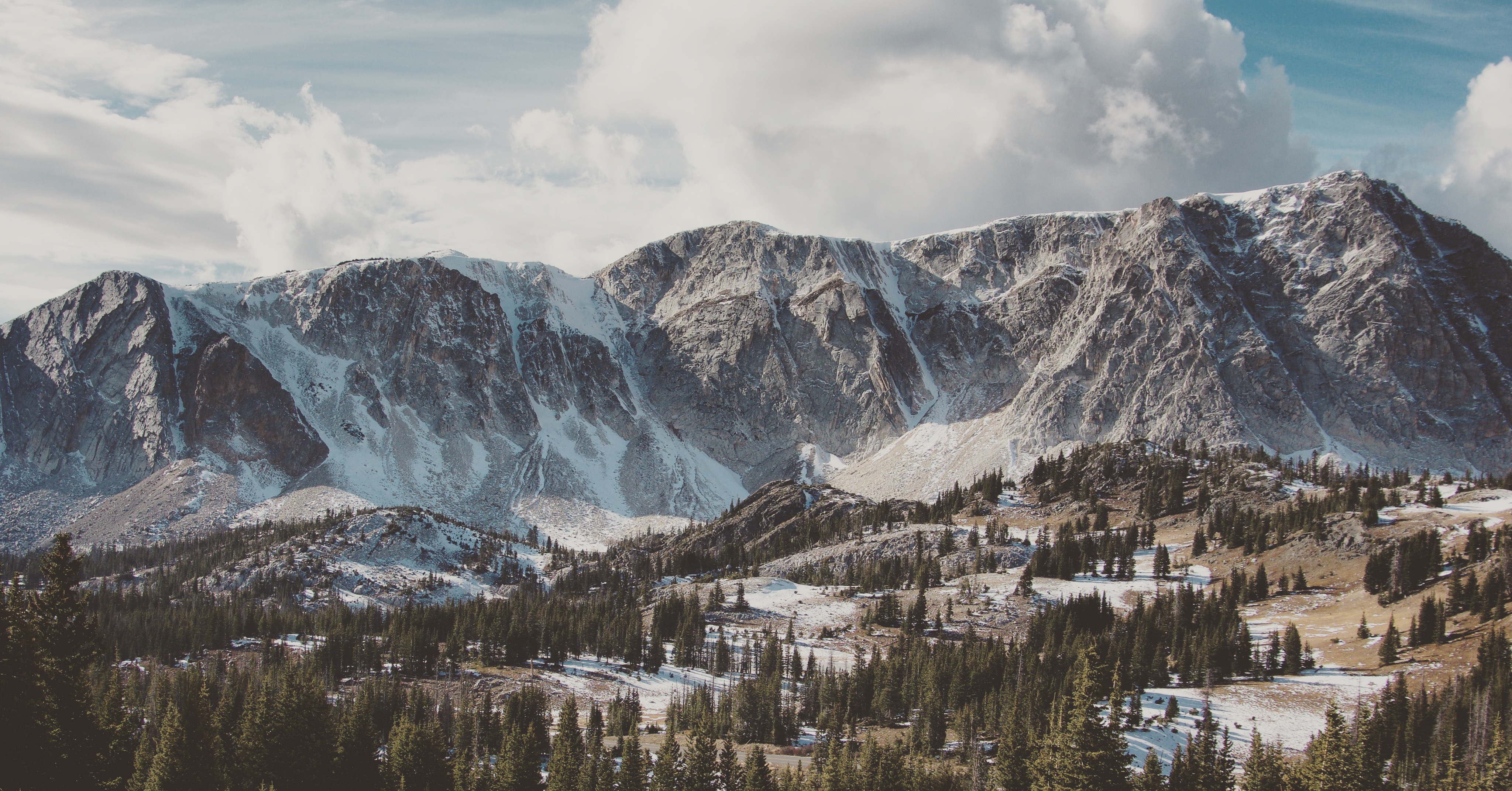 Snowy mountains in Medicine Bow National Forest