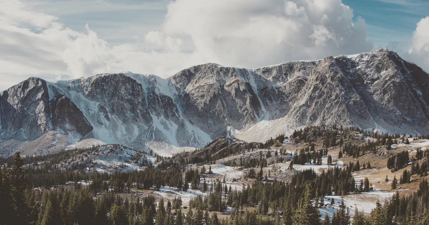 Snowy mountains in Medicine Bow National Forest