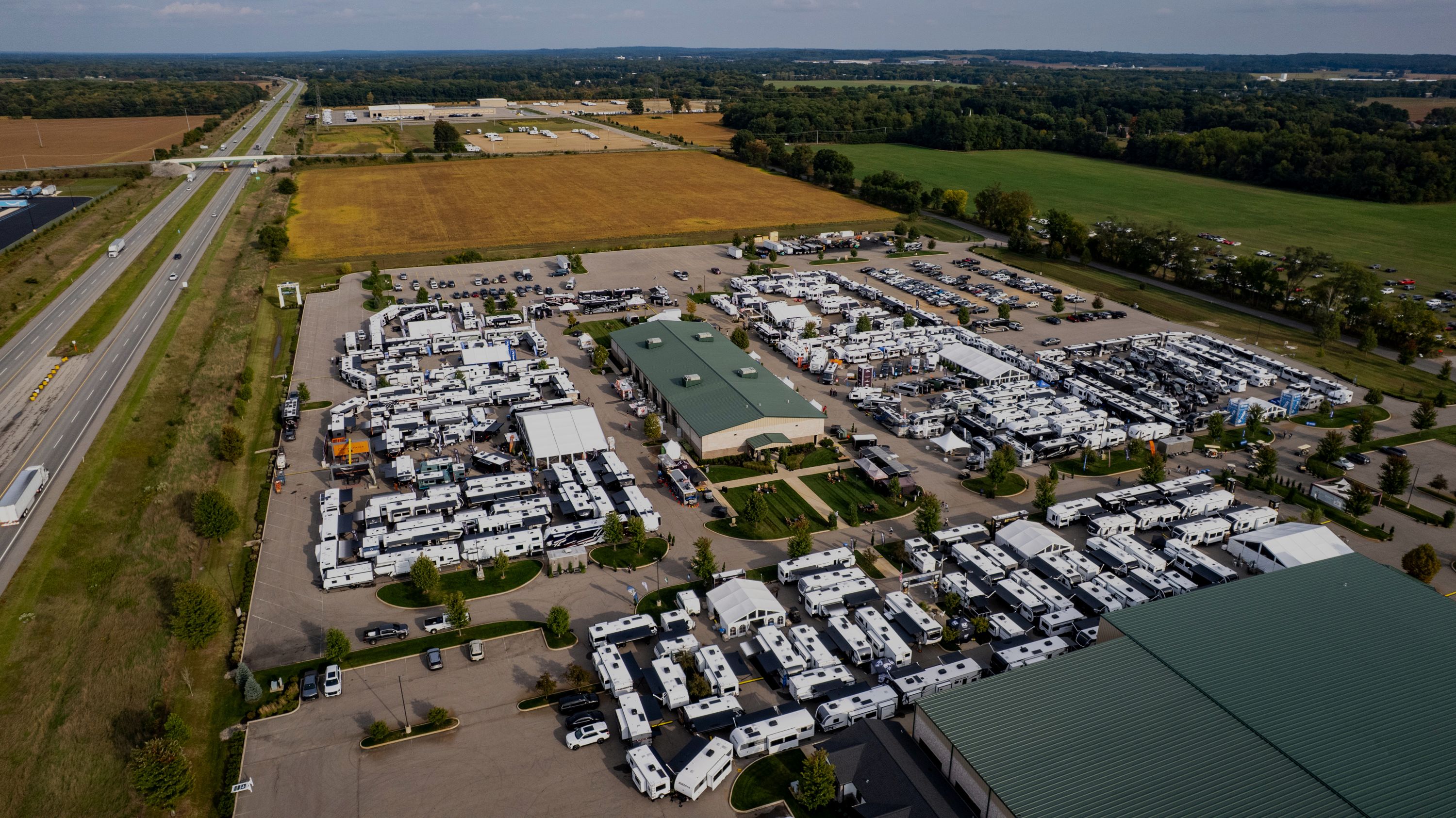 Sky view of dealer open house