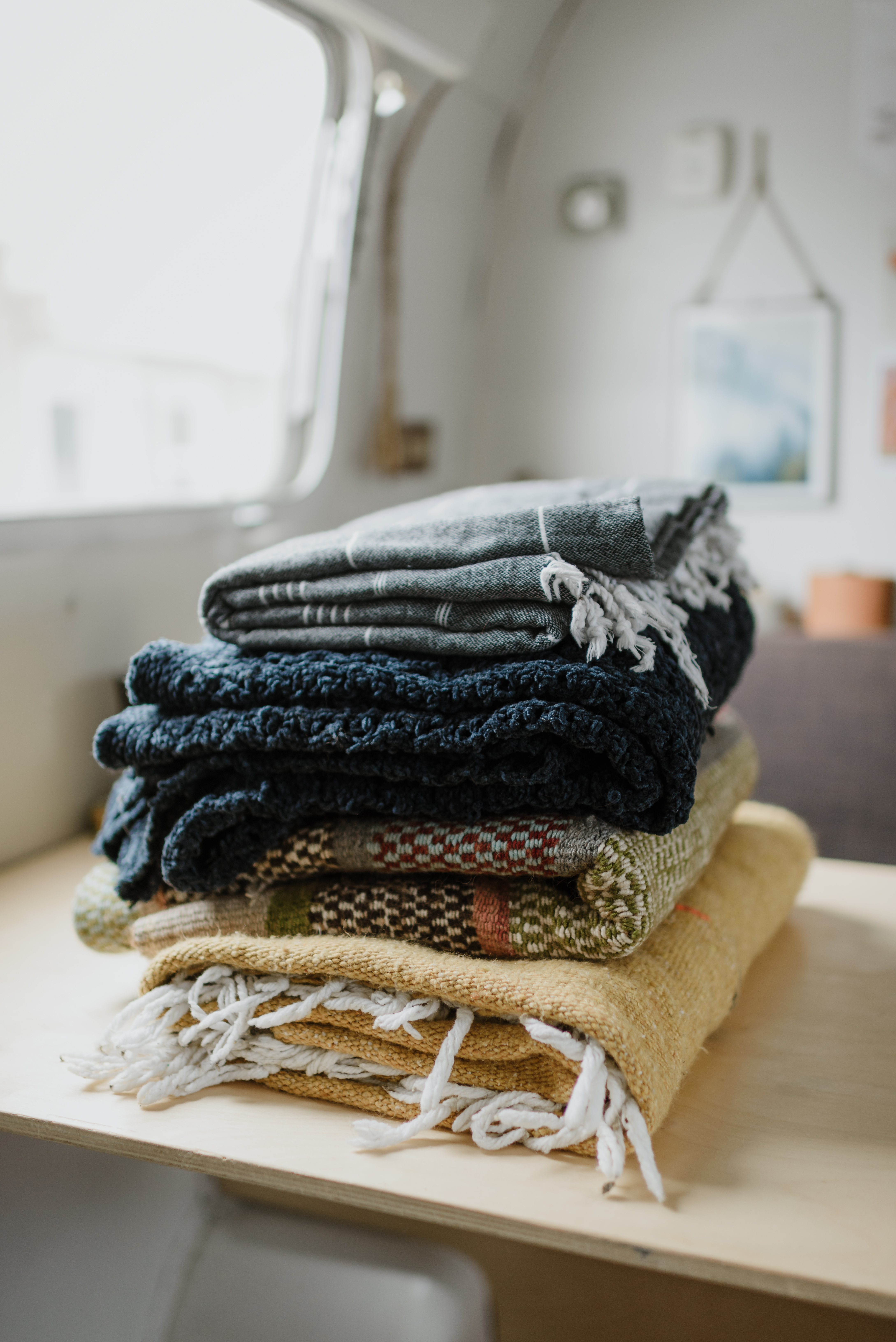 Beth Johnston, first night in a storm, blankets piled 