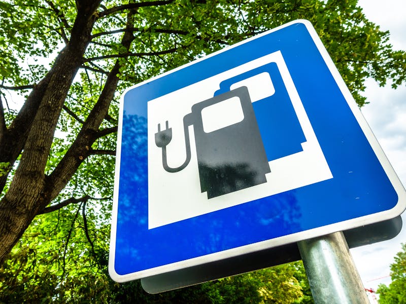 electric vehicle charging station sign
