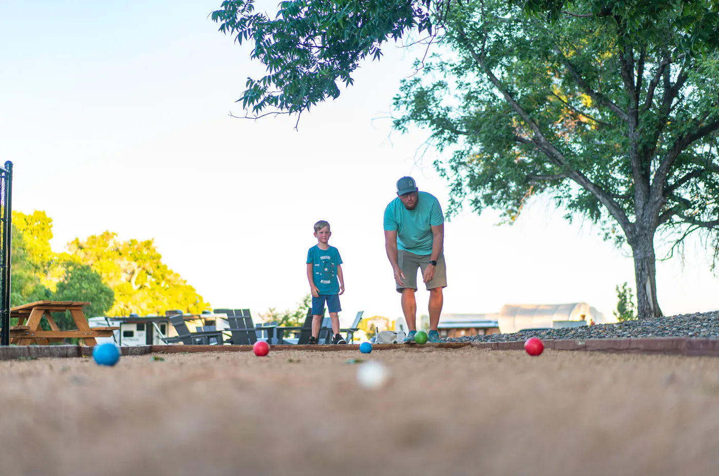 The Renee Tilny family playing games outside