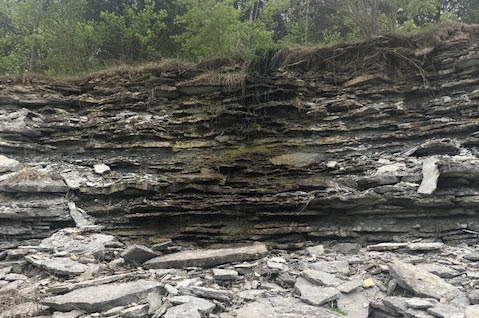 Rocks stacked atop each other at Ceaser Creek.