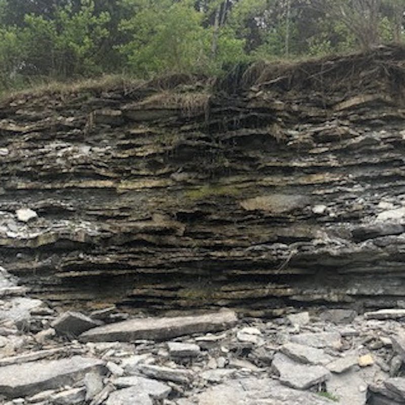 Rocks stacked atop each other at Ceaser Creek.