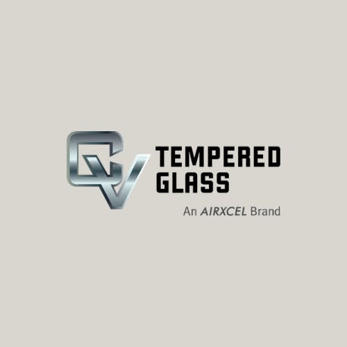 cv tempered glass logo