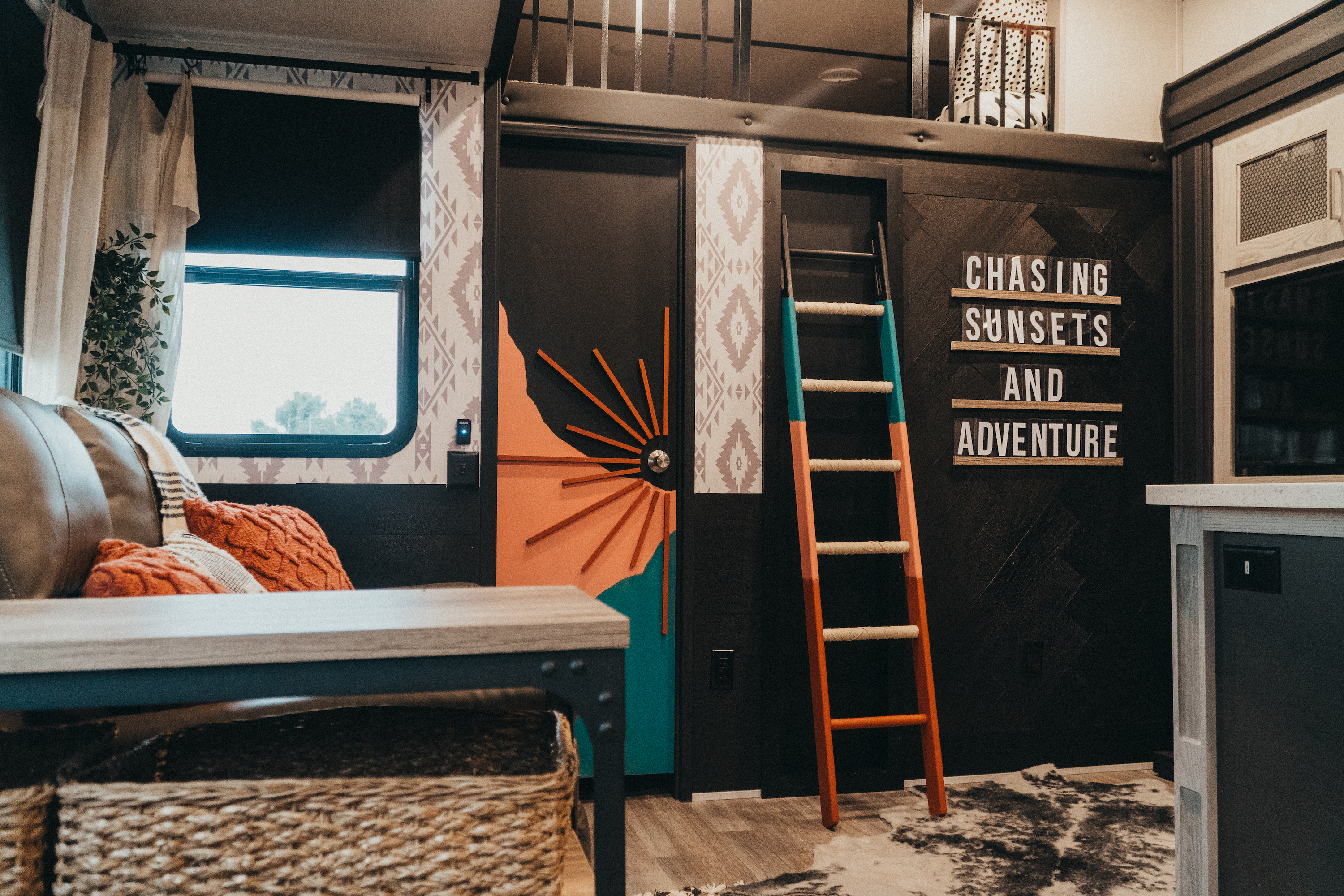 Sammy Seles' bunkhouse inside of her Keystone Montana RV.