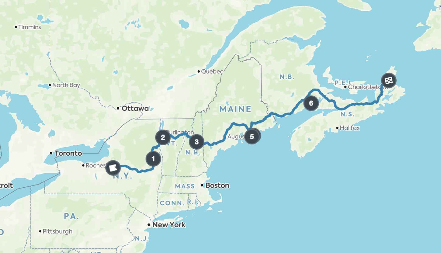A map road trip destinations 