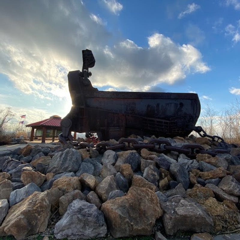 The Muskie Bucket at the Miner’s Memorial Park.