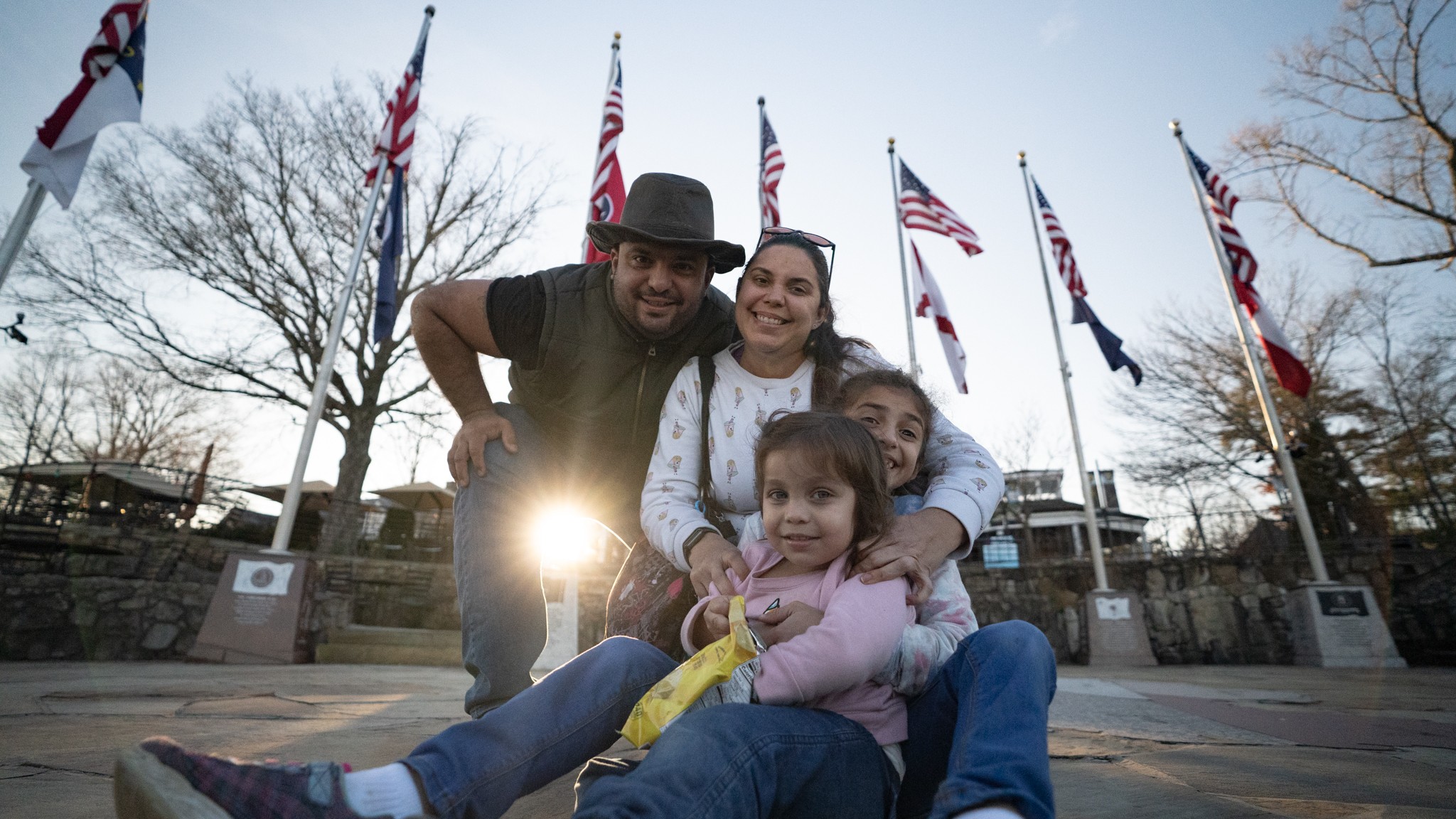 Juan and Johana Oropeza's family smiles for a portrait