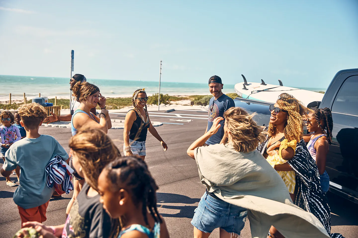The Lane Family and other RV families meet up at the beach