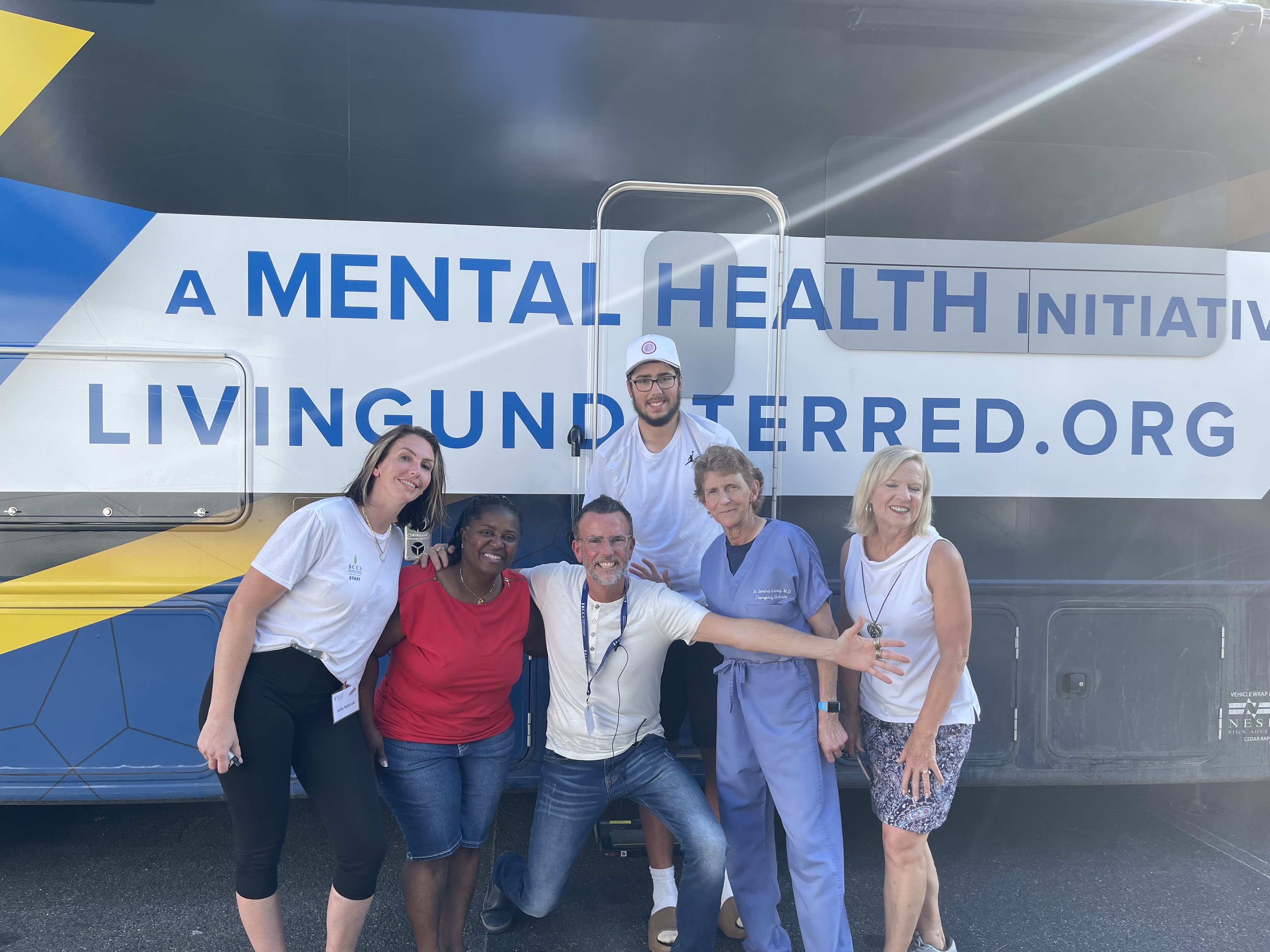 Jeff Johnston with a group of people in front of his RV