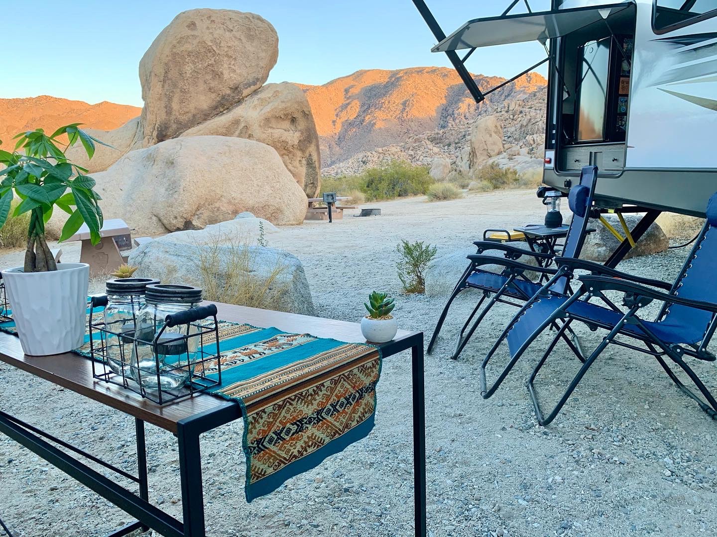 GIANCARLO DAMIANI AND ERIK LEAZURE's campground RV set up
