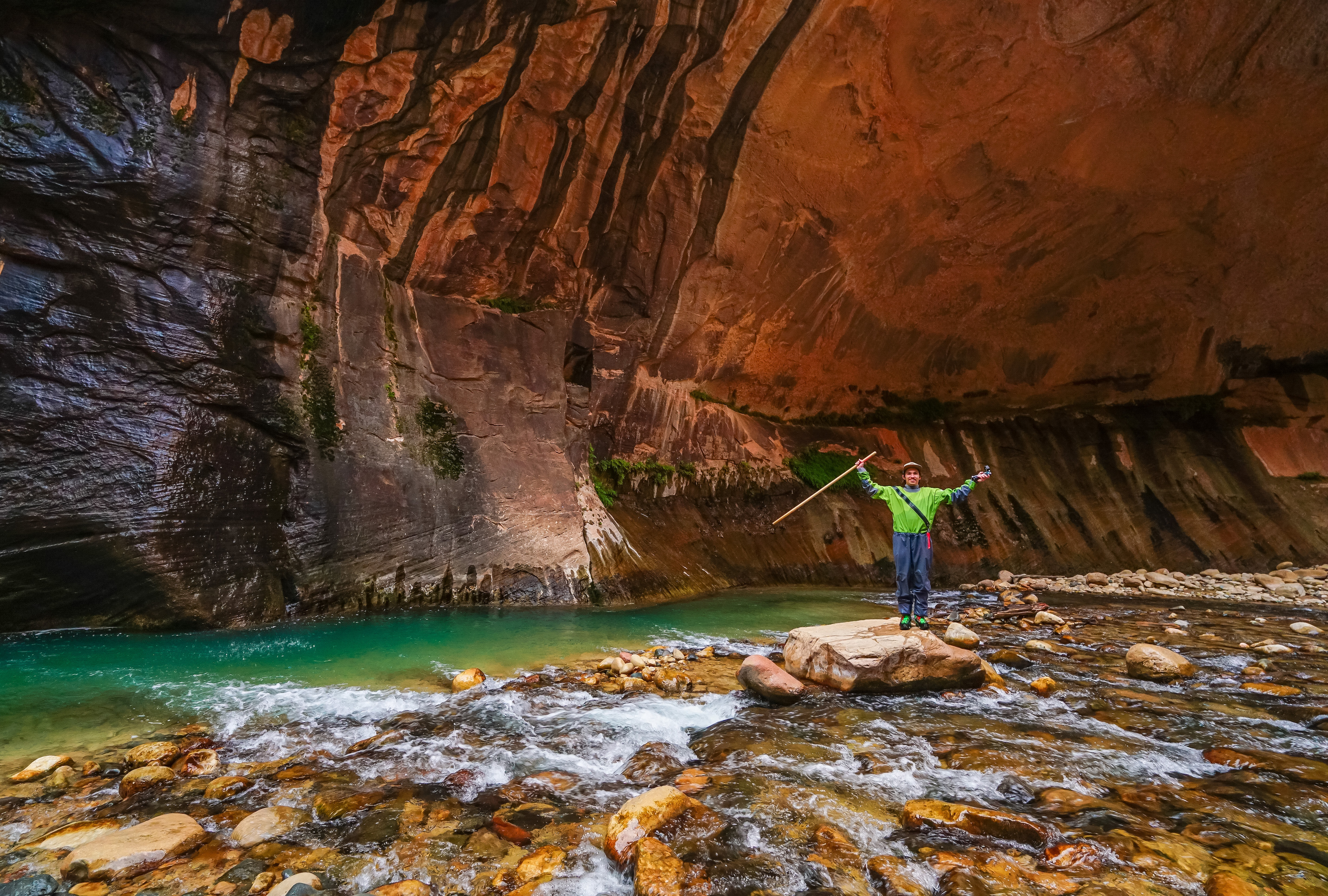 Renee Tilby's husband at the Narrows in Zion National Park